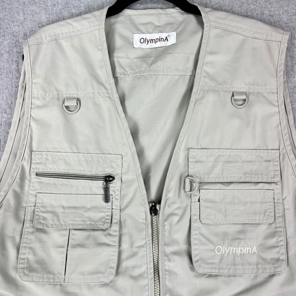 New OlympinA Utility Fishing Vest Men L Multi-Pocket Gorpcore Tactical Camping